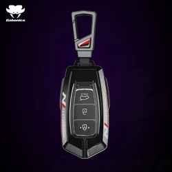 Carbon Fiber Car Key Case - Premium Smart Remote Protector Fob Cover - 4 Buttons (Black Black Plus)