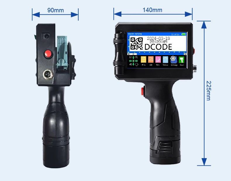 1750PLUS-1 25.4mm Handheld Inkjet Printer Portable TIJ Printer Logo Counter Batc