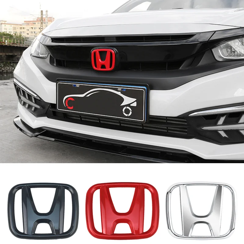 ABS Car Front Grille Trunk Emblem Rear Trunk Badge For Honda Civic 2006-2015 8th 9th 9.5th generation Civic Accessories car accessories