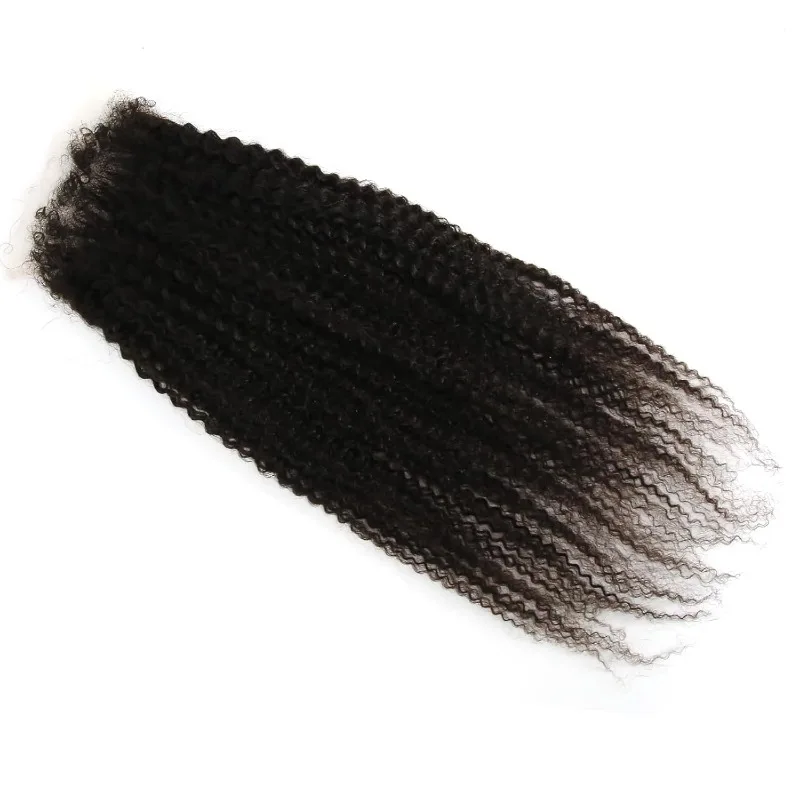 Afro Kinky Curly 5x5 Lace Closure Pre Plucked Brazilian Virgin Hair Baby Hair Human Transparent Lace Closure For Women