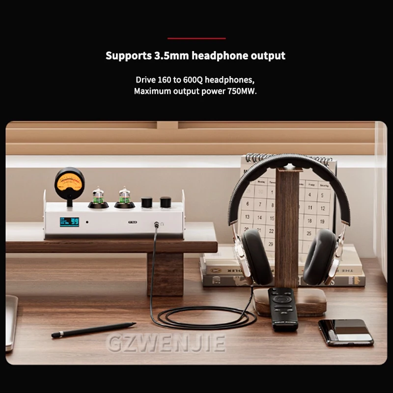P1 PLUS Bluetooth Tube Preamp USB DAC Headphone Amp VU Meter Support DSD256 Fiber Coaxial Decoder