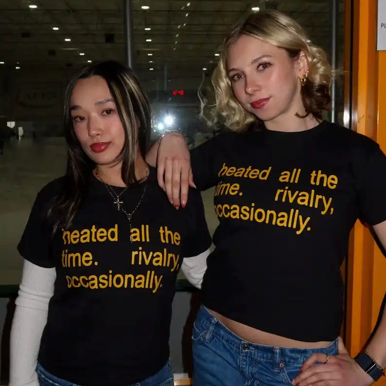 Heated All The Time Rivalry Occasionally Print Short Sleeve Cotton T-shirt Summer Men Women Harajuku Y2K Vintage Streetwear Tops 2