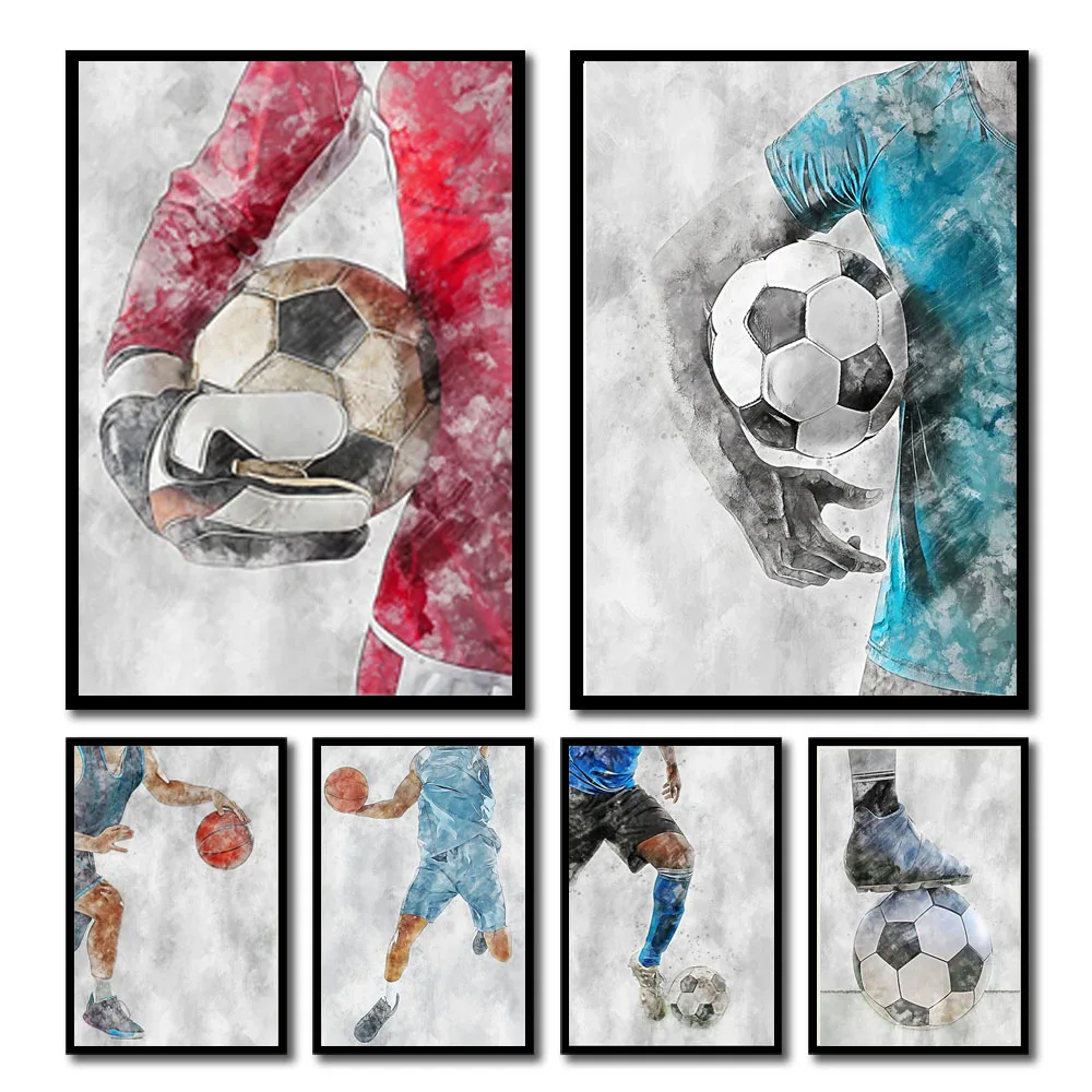 Basketbal Voetbal Voetbal Prints En Posters Moderne Bal Sport Canvas  Schilderijen Muurkunst Foto Living Rooom Decor Cuadros - AliExpress, image size:1000x1000