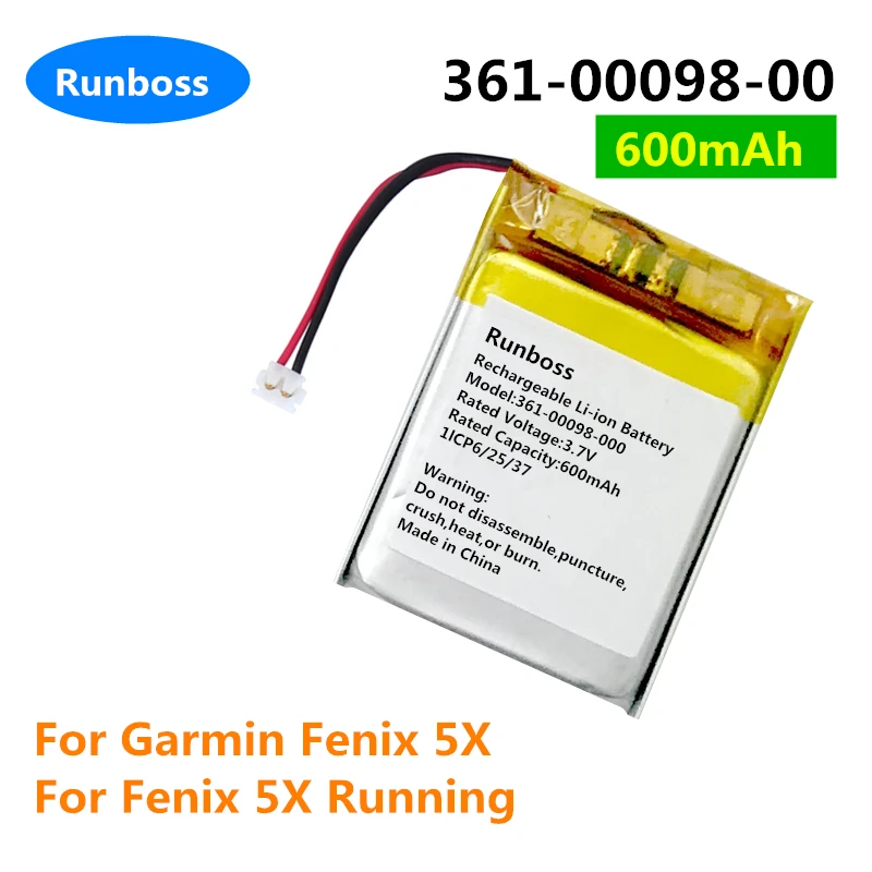361-00098-00 600mAh Original Replacement Watch Battery for Garmin Fenix ...