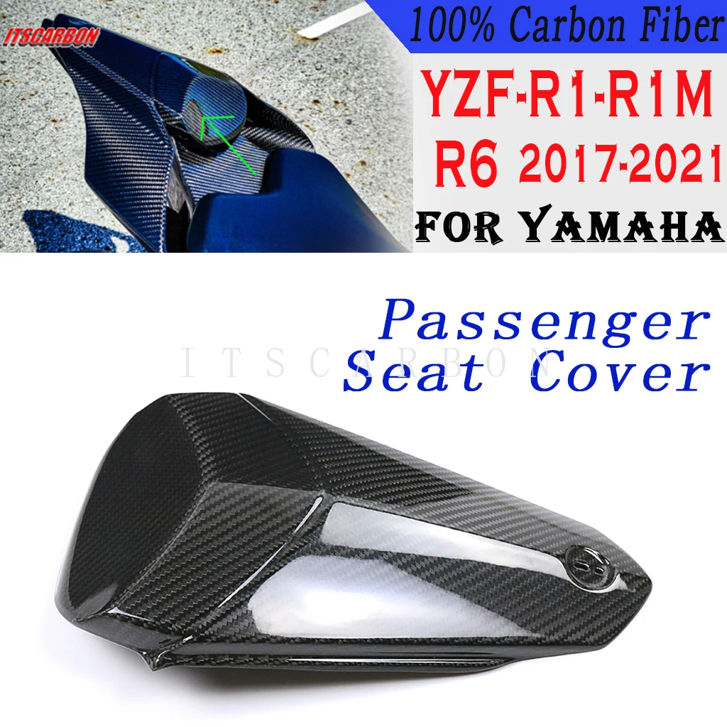 

For YAMAHA R1 R1M R6 2017 2018 2019 2020 2021 Real Carbon Fiber Motorcycle Accessories Passenger Rear Seat Pillion Cover Cowl