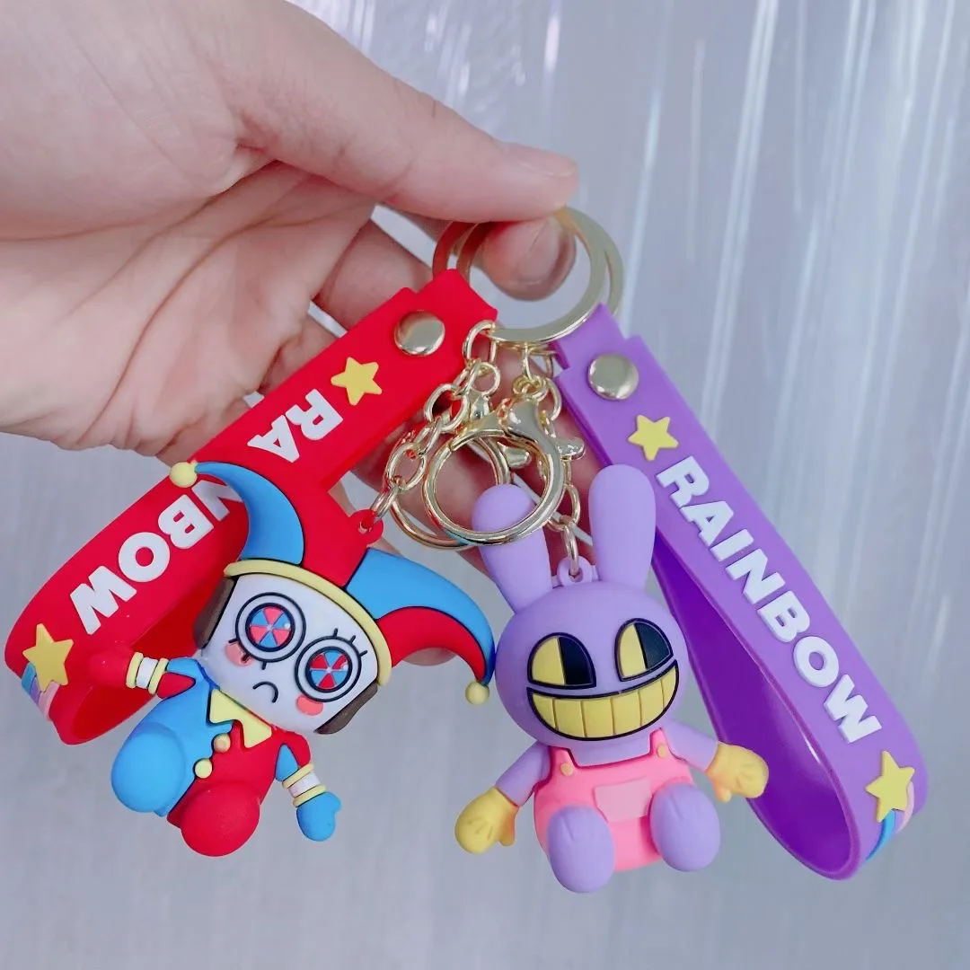 The Amazing Digital Circus Anime Figure KeyChain Kawaii Metal Model Bare Teeth Doll Peripherals Figure Manga Collection Gift Toy