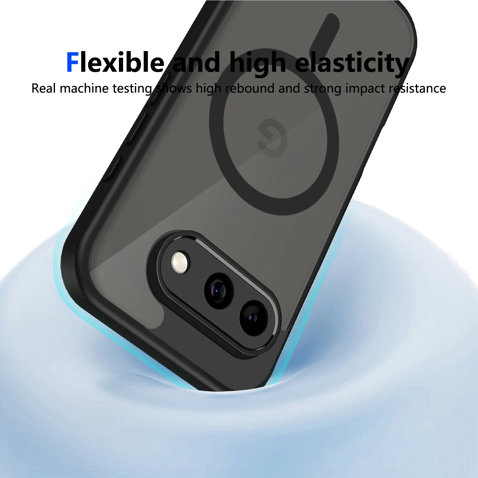 Matte Translucent Magnetic Shockproof Case with Wireless Charging Compatibility