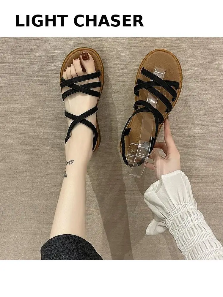 Sandali Donna In Finta Pelle Scamosciata Scarpe Estive Sandali Donna Corda Cinturini Incrociati Sandali Gladiatore Con Lacci Chaussures Da Spiaggia An