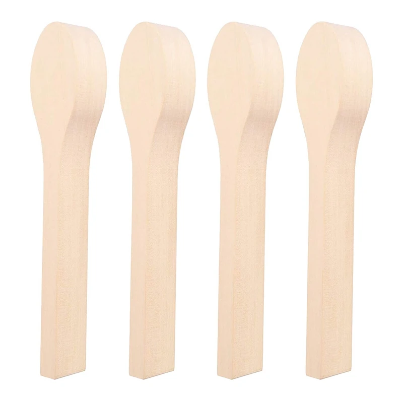 4 Pcs Wood Carving Spoon Blank Beech Wood Unfinished Wooden Craft Whittling Kit for Whittler Starter wood drill bit