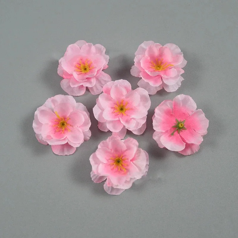 100 Fiori Di Ciliegio Artificiali In Seta Bianca: Testine Per Decorazioni Fai Da Te, Matrimoni, Fermagli E Centrotavola