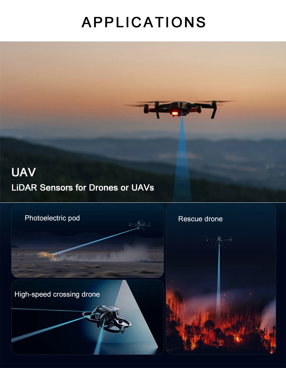TFA300 Ultra-high Frequency Lightweight UAV Lidar TFA300-L Radar Sensor 290M Ran
