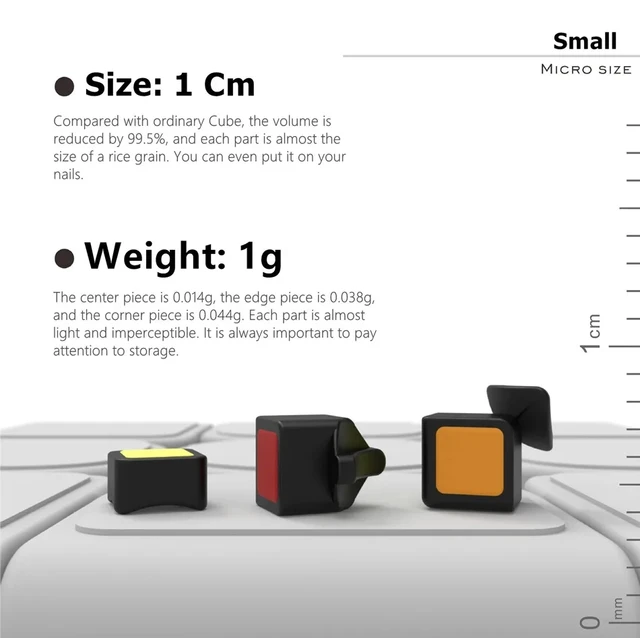 Cubelab 1cm Mini Magic Cube Tiny 3x3 Professional 1 CM Speed Cube Magic Cube Puzzle Blue Pink Black Toys For Children Kids Gift 2