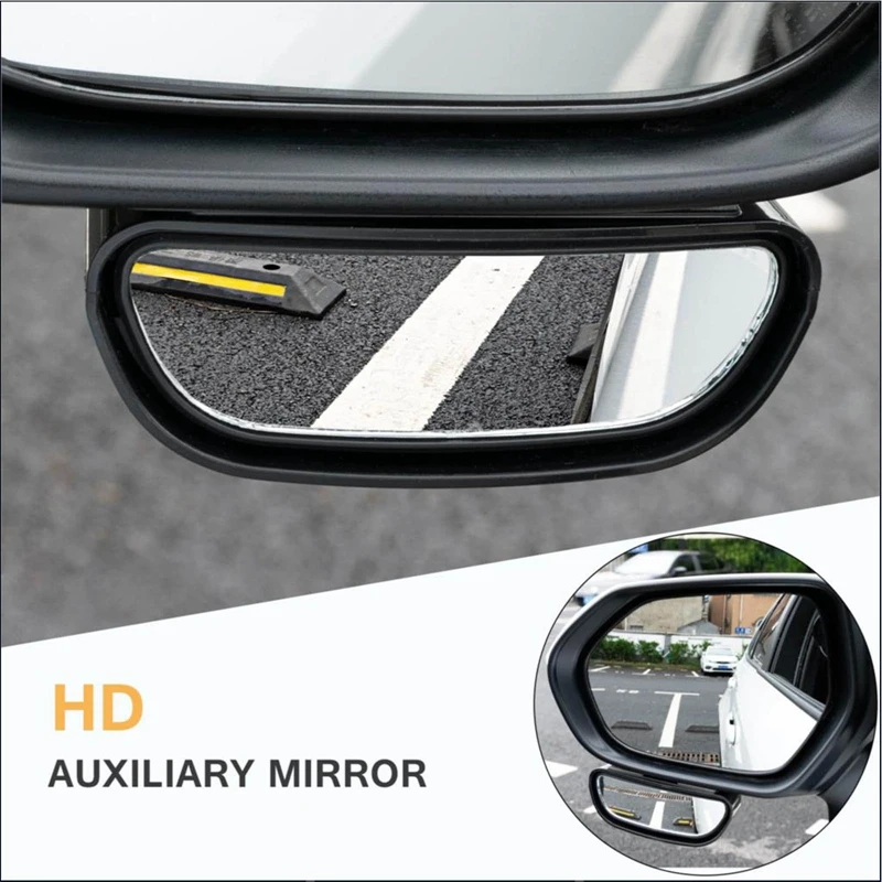 Rear View Mirror 360 Degree Adjustable Wide Angle Side Rear Mirror Blind Spot Convex Mirrors for Car Reverse Parking Auxiliary