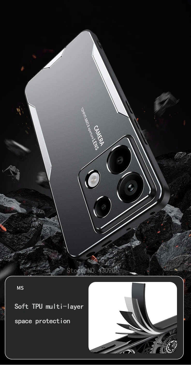 Für Poco X6 5G Fall Metall Aluminium Abdeckung Schutz Objektiv Frost Fall Für Poco X6 5G Verhindern Fingerabdrücke metall + TPU – Detail 4