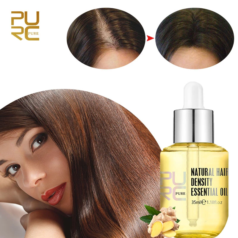 PURC productos para el crecimiento cabello para hombres, esencia de Jengibre, engrosamiento, previene la caída del cabello, aceite, tratamientos del cuero cabelludo, belleza y salud femenina, 35ml|Productos anticaída del cabello| -