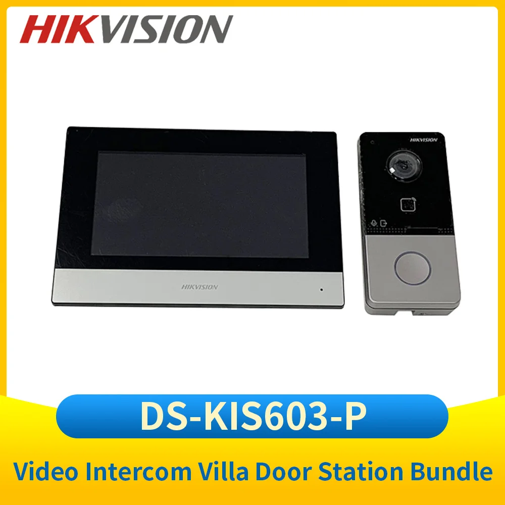 Hik IP 비디오 인터콤 키트 DS-KIS603-P(C), 7 인치 모니터 화면 DS-KH6320-WTE1 초인종 DS-KV6113-WPE1(C) 와이파이 잠금 해제 문짝