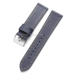 Vintage Handmade Soft Leather Watch Band - Cowhide Strap Bracelet Accessories - 22mm (Blue)