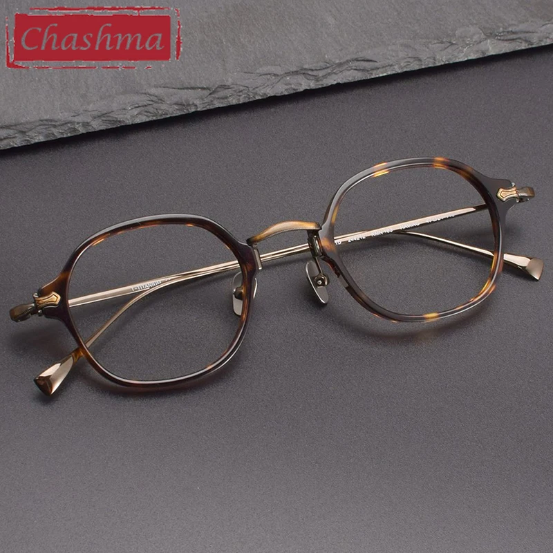 

Chashma High End Eyewear Acetate Titanium Round Optical Prescription Glasses Frames Men Spectacles for Recipe Lenses for Women