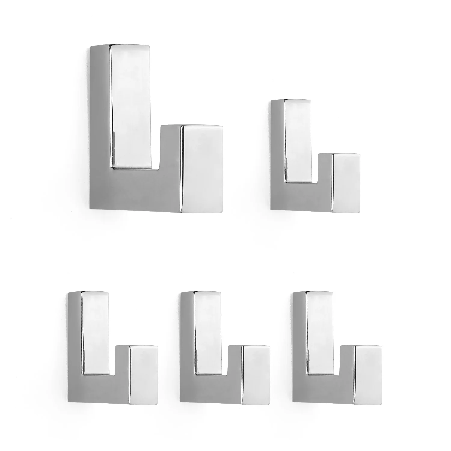Silver Bright Chrome Coat Hook Wall Hooks for Entryway Kitchen Wall Mounted Towel Clothes Hook Bathroom Accessories coat hook