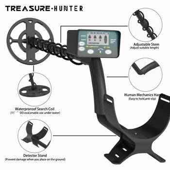 Treasure Hunter GT300 Metal Detector Professional High Sensitive Underground Pinpointing Adjustable Tracker Waterproof IP68 2
