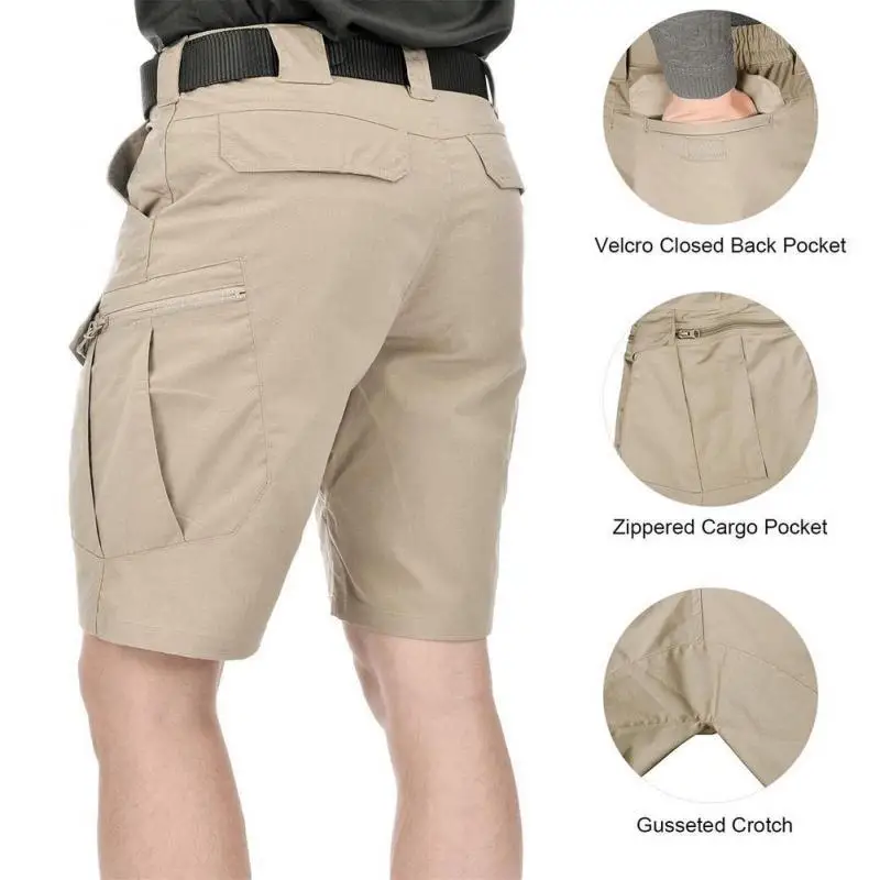 Men's 5Xl Outdoor Shorts+Outdoor Cap Multi-Pocket Short Pants Men Shorts Outdoor Cargo Shortpants Male Hunting Fishing with Hat