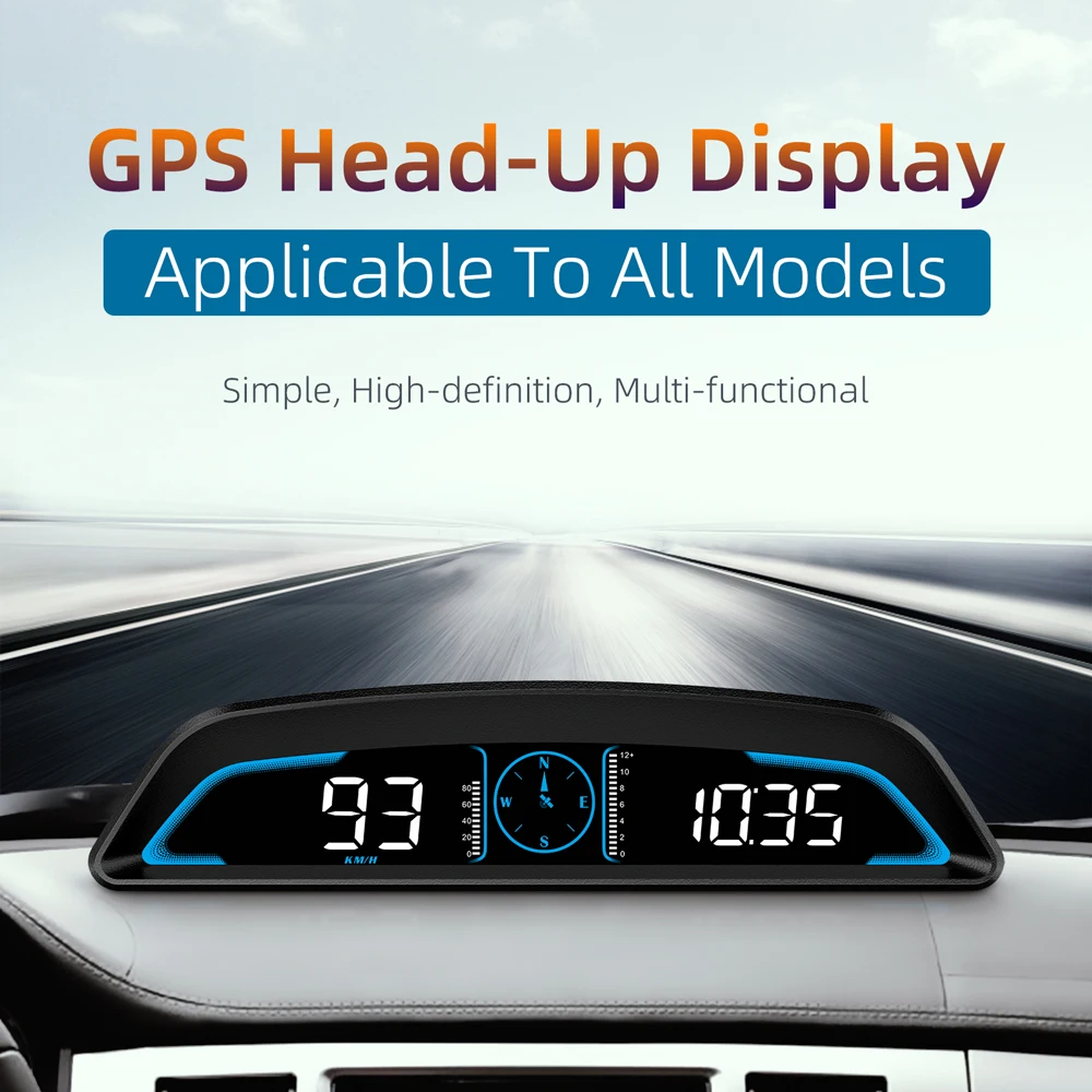 G3 GPS Head Up Display multifunción, velocímetro automático, reloj, brújula, kilometraje único, tiempo de viaje, advertencia de exceso de velocidad