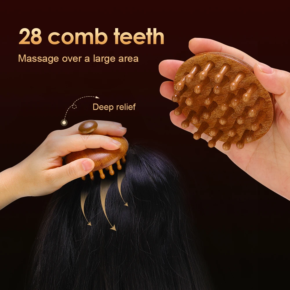 Sandalwood Massage Comb for Hair Care and Full Body Relaxation
