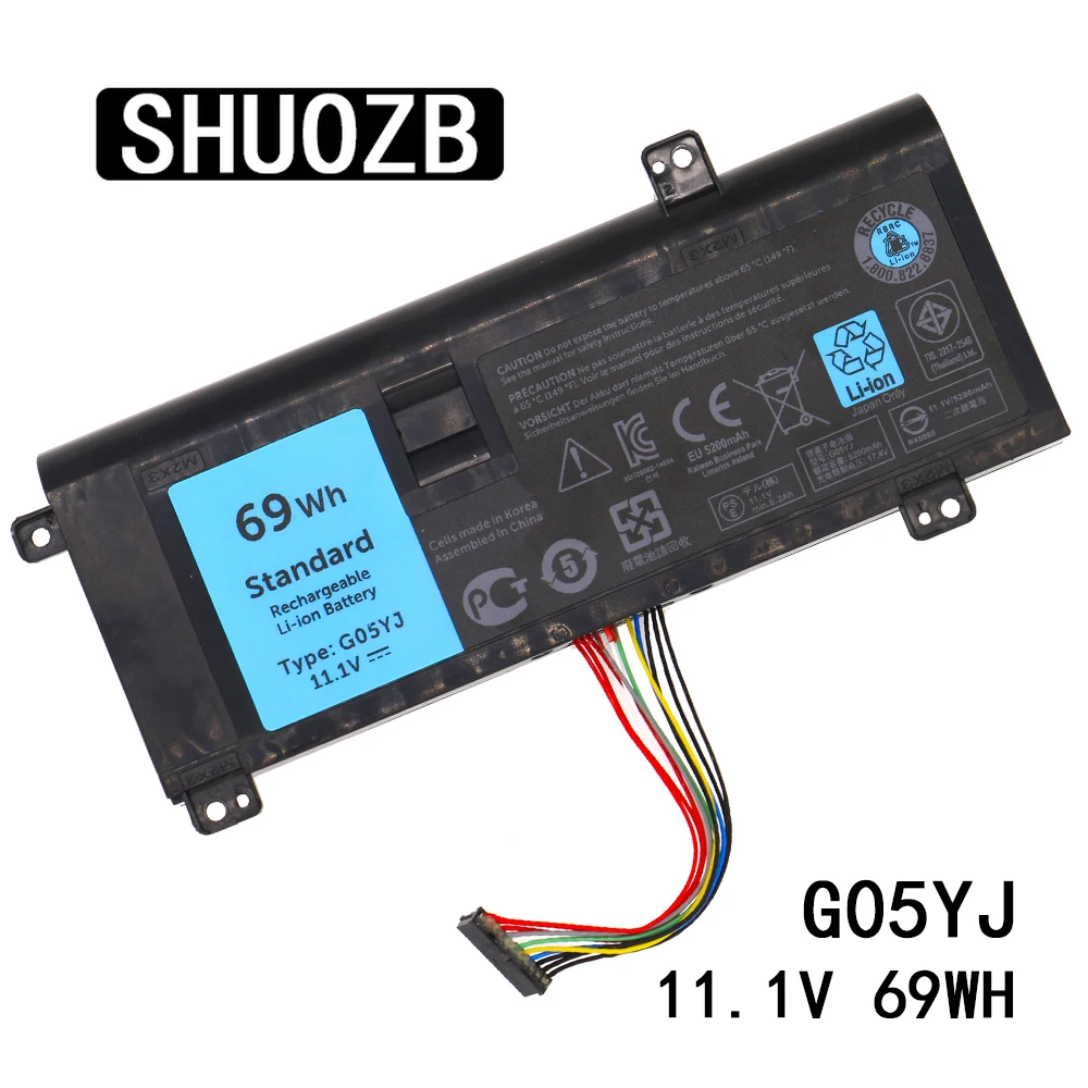 

SHUOZB G05YJ 11.1V 69WH Laptop Battery for DELL Alienware 14 A14 M14X R3 R4 0G05YJ Y3PN0 8X70T 14D-1828 14D-2728 14D-4528