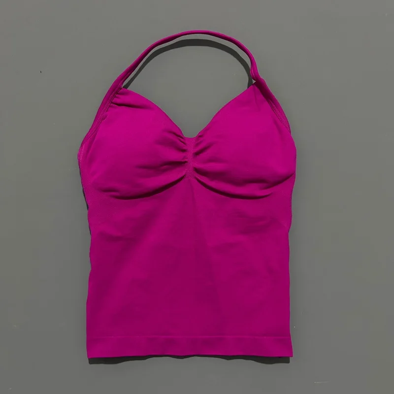 Women Yoga Vest - Longline Strappy Top | Breathable Fitness Tank Top Open Back Halter