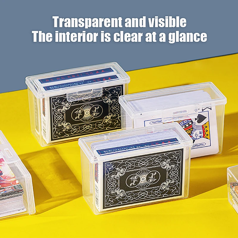 Playing Card Holder 1Pc Playing Card Case Transparent Storage Box Deck Holder
