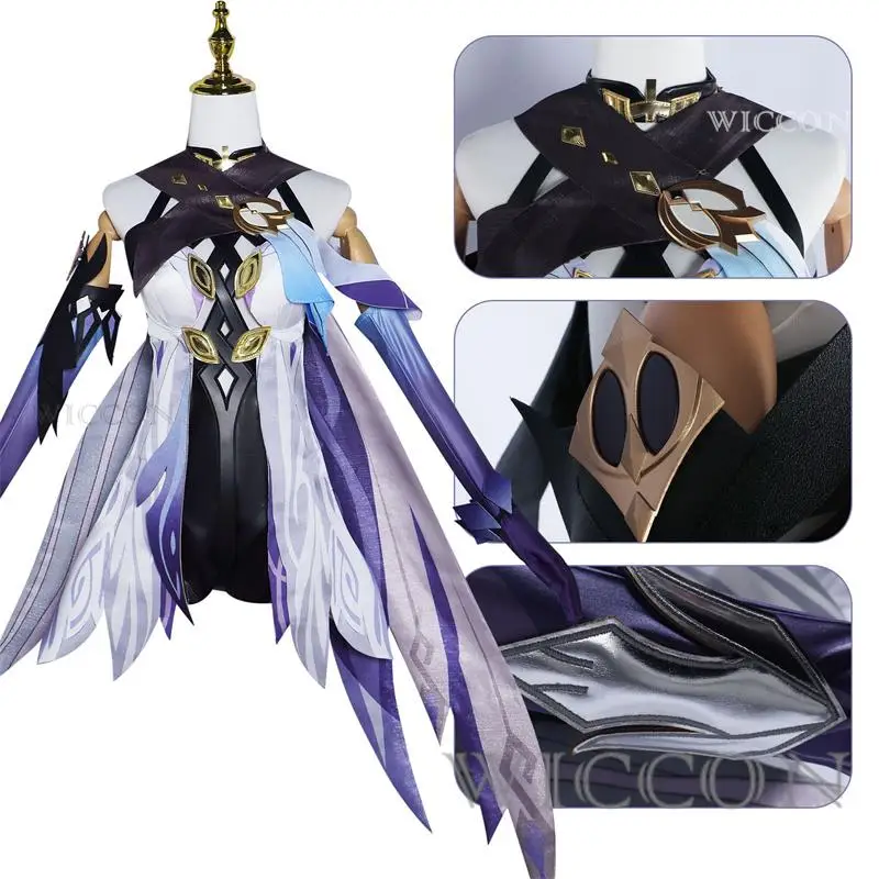 

Skirk Cosplay Anime Impact Costume Uniform Women Skirk Sexy Dress Outfit Suit Halloween Party Role Play clothing for Woman