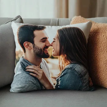 1 customized photo pillow with double-sided design, soft plush cushion with inner core, perfect gift for wedding anniversaries 1