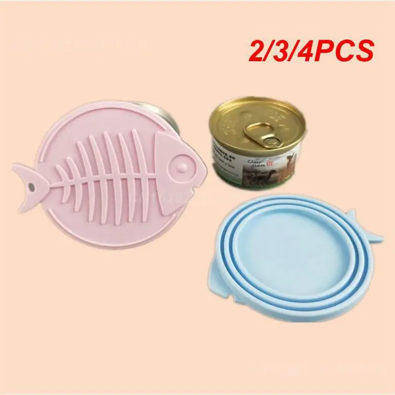 2/3/4 Pezzi Coperchi Per Barattoli Per Animali Domestici Facili Da Pulire Coperchi Per Barattoli In Silicone A Prova Di Perdite 11*9Cm Coperchi Per Co