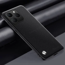 Luxury PU Leather Shockproof Silicone Phone Case Cover Coque for Realme 15x (India) (Style 2 Black)