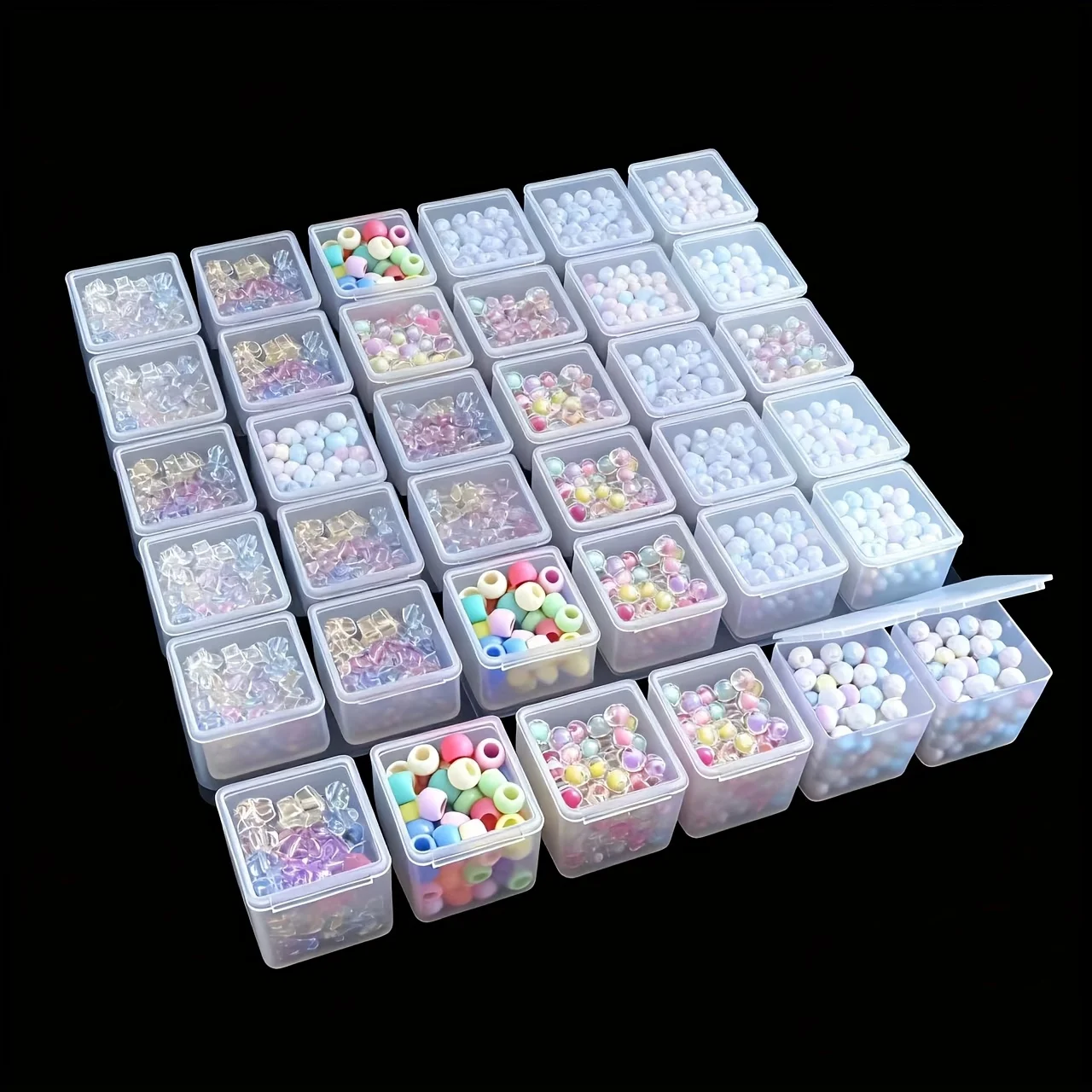 Pack of Clear Plastic Storage Boxes with Hinged Lids – Lightweight and Stackable for Home and Office Organization