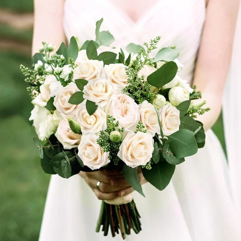Artificial PE Foam Rose Flower Heads 5-60pcs for Home Wedding Party Table Decoration DIY Scrapbook Supplies