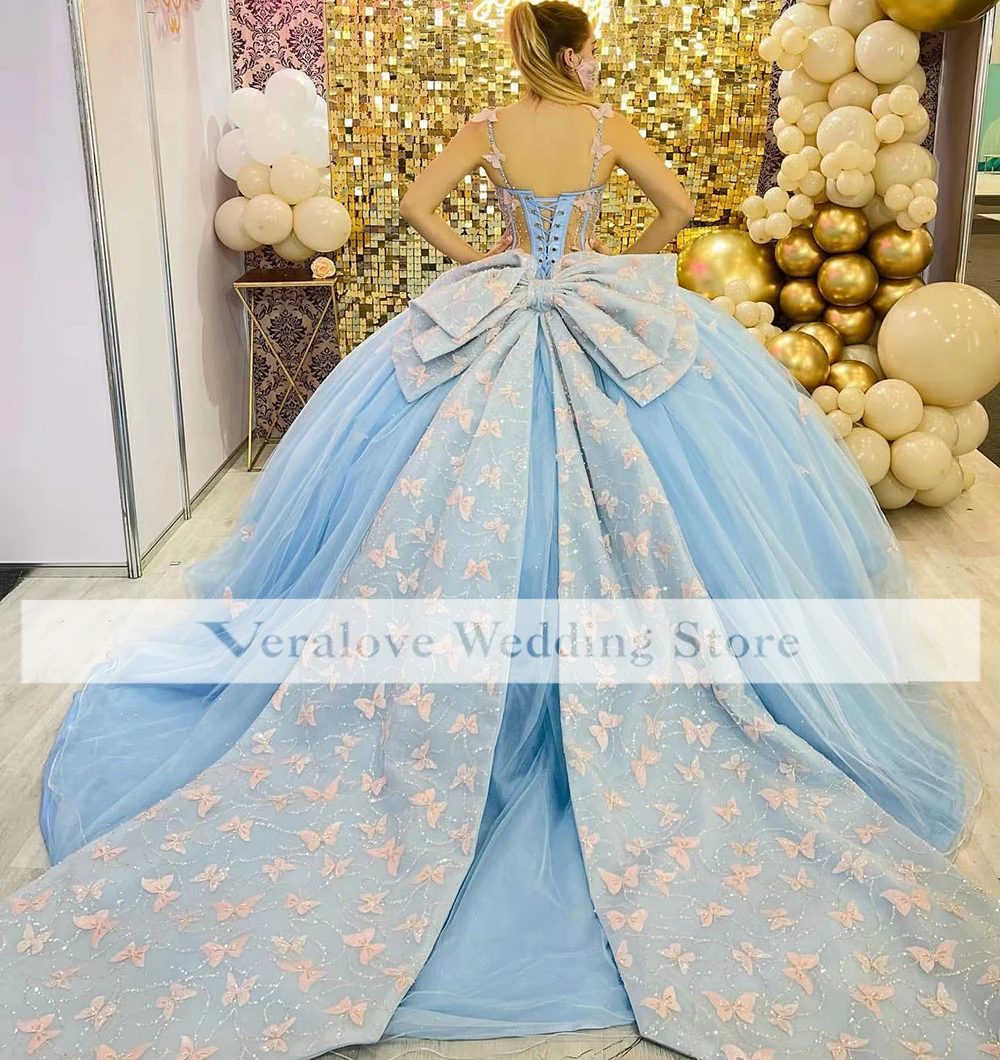 Baby Blue Butterfly Quince Dress ubicaciondepersonas.cdmx.gob.mx