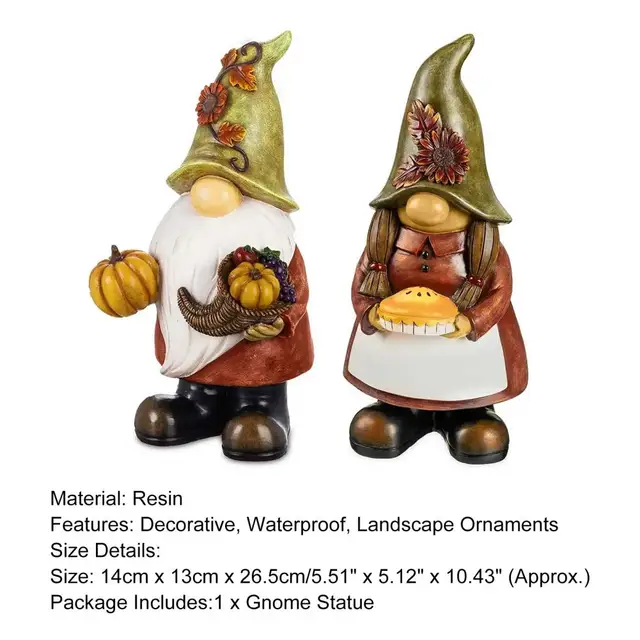 Gnome Szoborkert Dekoráció Kézzel Készített Tiszta Faragott Miniatűr Törpe Gyanta Mikrokerület Tök Szobor Kert - Image 5