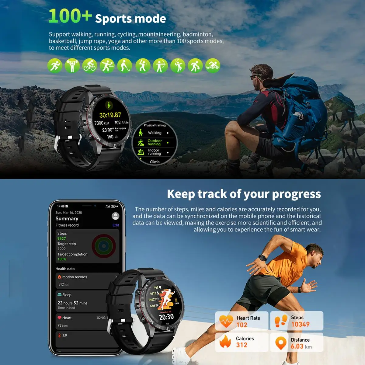 HAMTOD T45 1.6 inch Waterproof Smart Watch Support Bluetooth Call / Heart Rate / Blood Oxygen Monitoring / NFC Watch