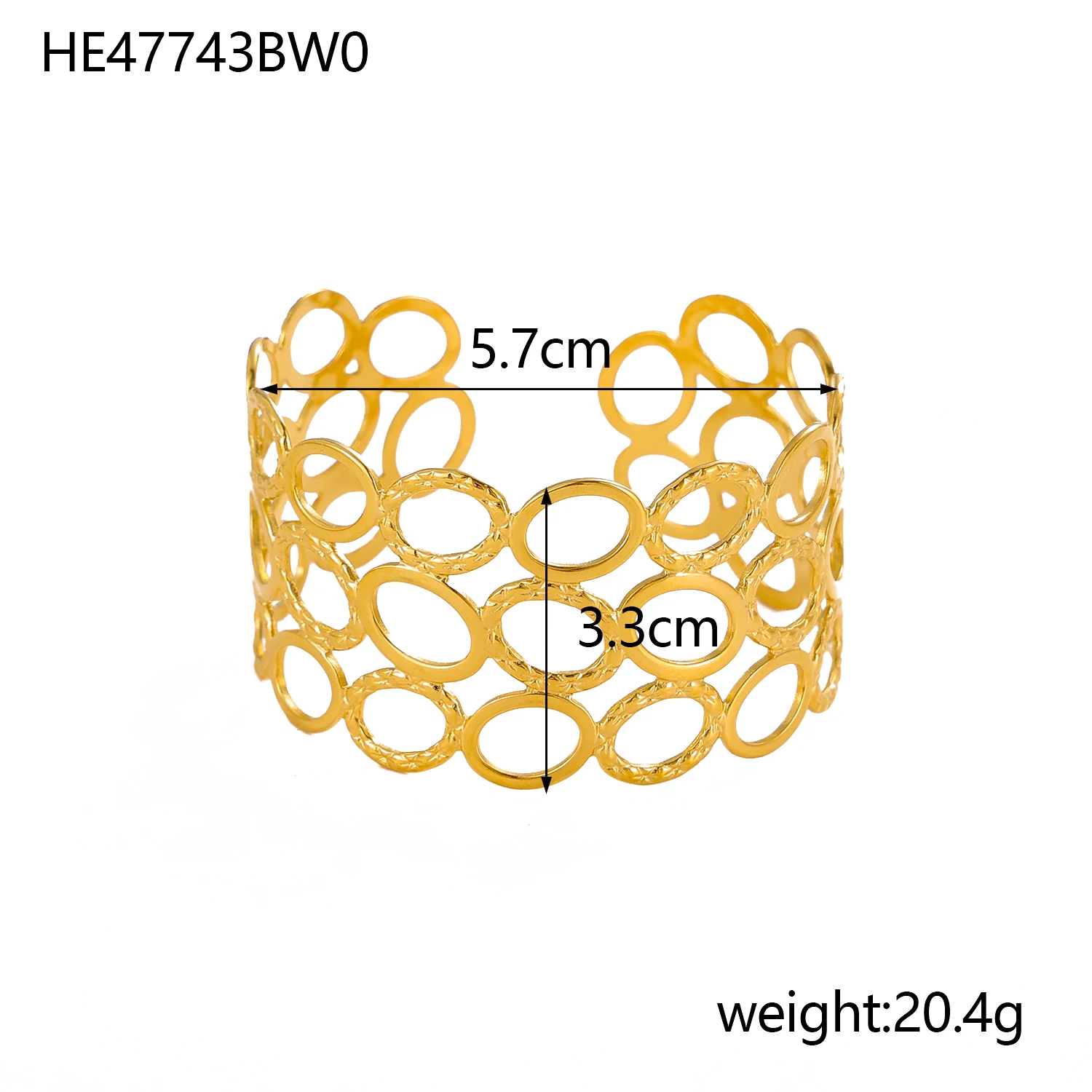 Exaggerated Large Flower Openwork Leaf Cuff Bracelet - Stainless Steel Anti-Oxidation for Women 4