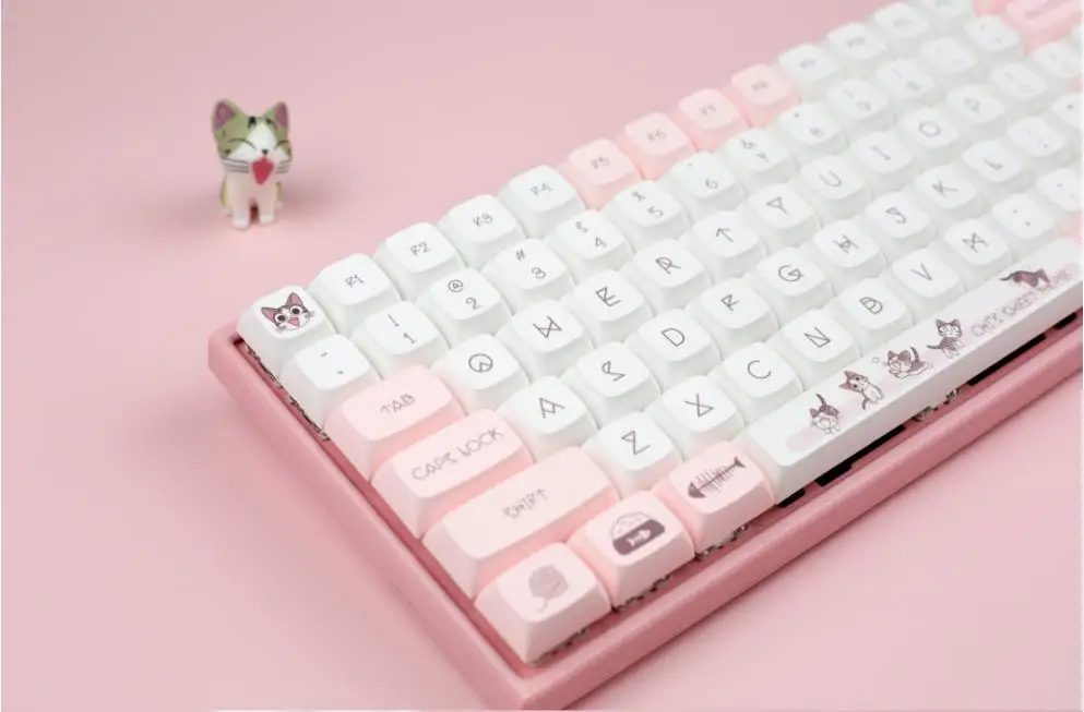 tampa chave cute meow xda keycaps pbt tintura sub para mx switch teclado mecânico ajuste layout com iso keycap