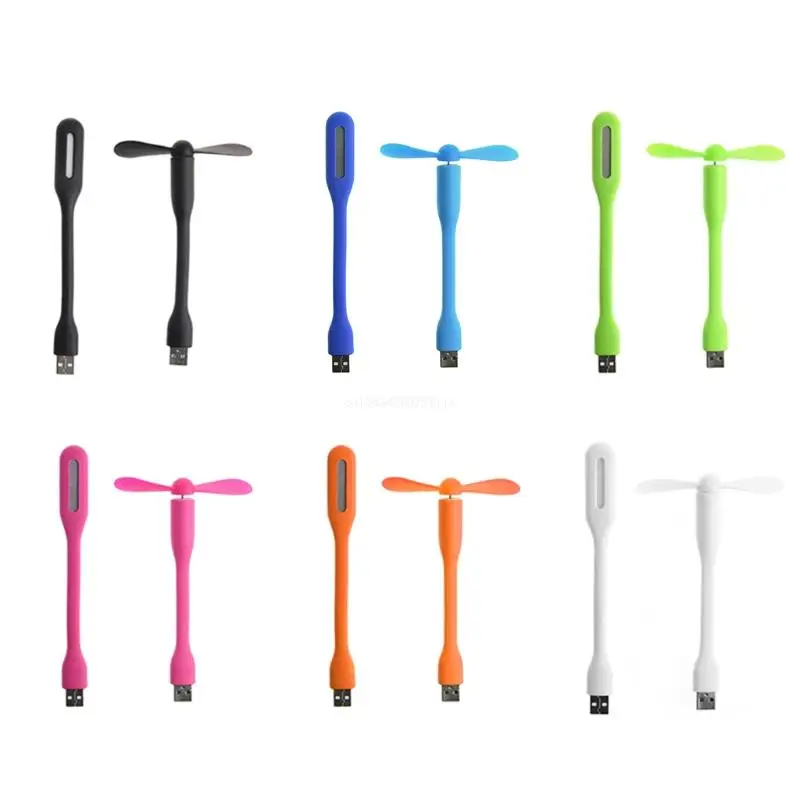 

USB Fan Flexible Portable Mini Fan with LED Light Portable For Power Dropship