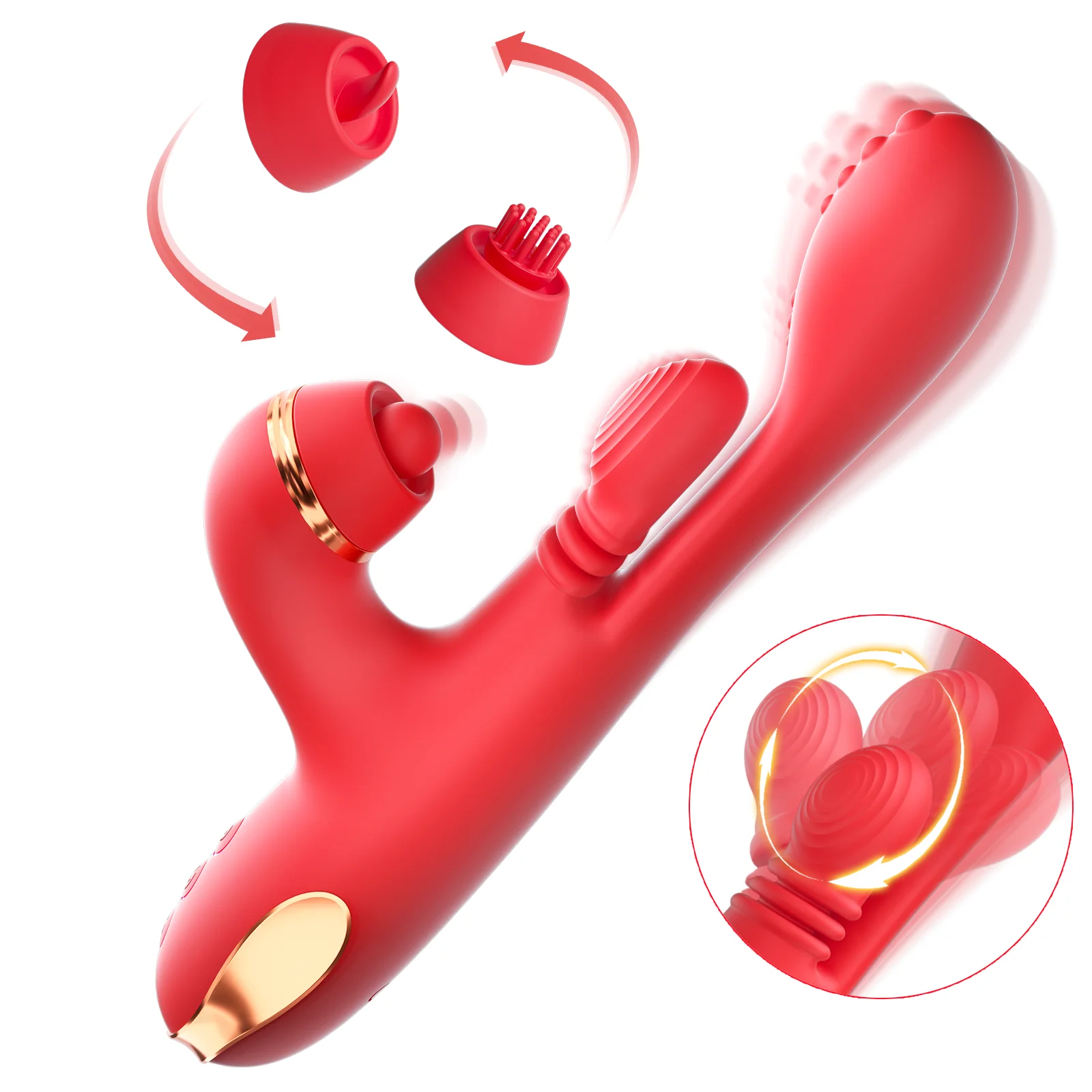 5 IN 1 Tapping Thrusting Dildo Vibrator for Women G Spot Vibrator Clitoris Clit Stimulator Female Masturbator Adult Sex Toys