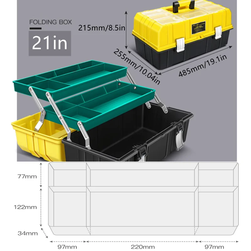 Plastic Foldable Storage Box Tool Organizer  Tools Storage Box Plastic Case  - 3 - Aliexpress