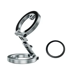 Enhanced Magnetic Phone Ring Holder with Double - Sided Kickstand and Cold Shoe Attachment (New holder)