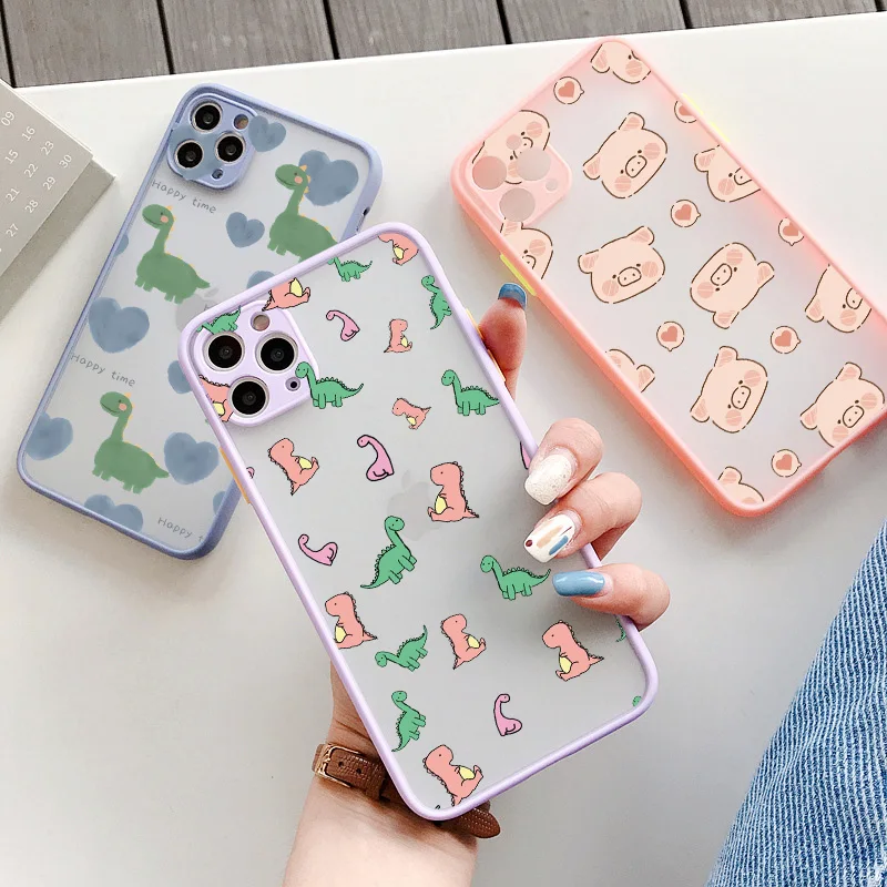 Adorable Cartoon Animal Phone Case - Dinosaur, Penguin, Shark, Pig Design