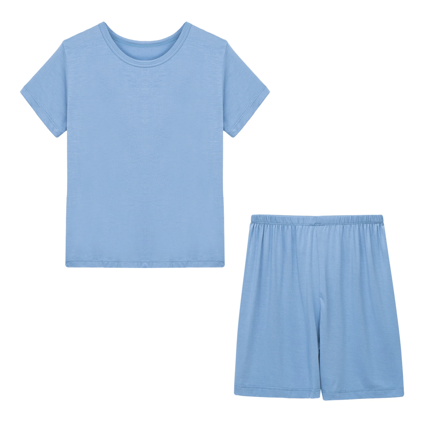 Girls Boys Casual Tracksuit Silky Badminton Tennis Sport Outfit Kids Solid Color Short Sleeve T-shirts Top Shorts Set Sportswear