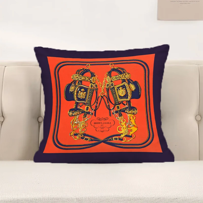 

Throw Pillow Covers Short Plush Palace Rose Horse Pattern Duplex Printing Cushion Cover 45*45 Decorative Pillows Room Decor Sofa
