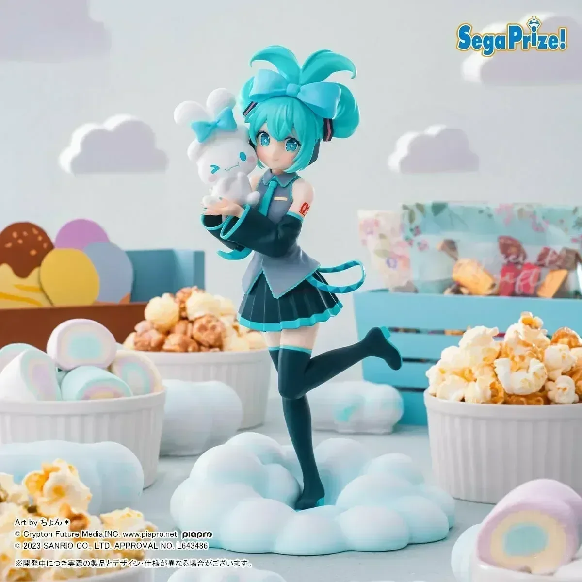 

18cm original Action Figure Sega Hatsune Miku Cinnamoroll Figure Pvc Model Collectible Garage Kit Decorative Kid Birthday Gift