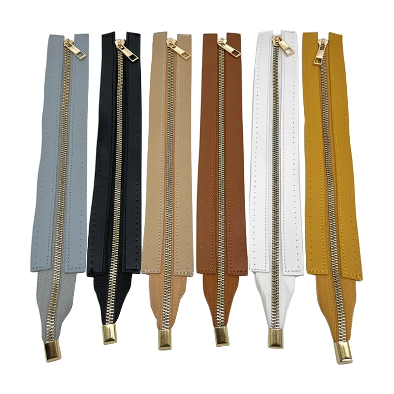 

PU Leather Zipper All-matching Bag Hardware Zipper Accessories Metal Zipper 30cm